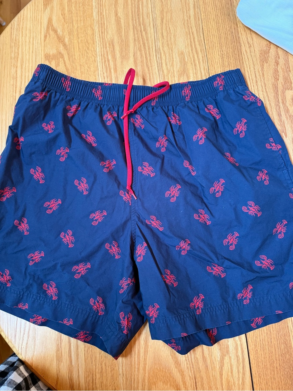 Polo by Ralph Lauren Navy Swim Trunks with Red Lobster Print sz XL